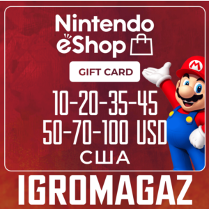 Cover Nintendo eShop Card 10-20-35-45-50-70-100$ USD 🔵 USA