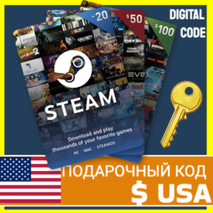 Обложка ⭐️СТИМ КАРТЫ⭐🇺🇸 США STEAM GIFT КОД USD ПОПОЛНИТЬ US