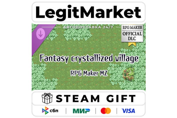 DLC RPG Maker MZ - Fantasy crystallized village Tileset / Steam АВТО / РУ + МИР