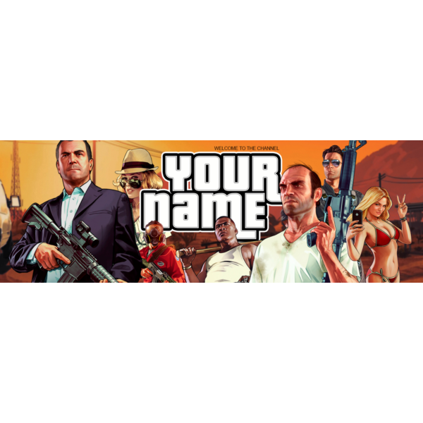 Psd-шаблон баннер (шапки) для Twitch GTA 5
