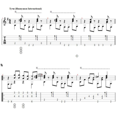 Тучи (Иванушки International) - переложение для гитары
