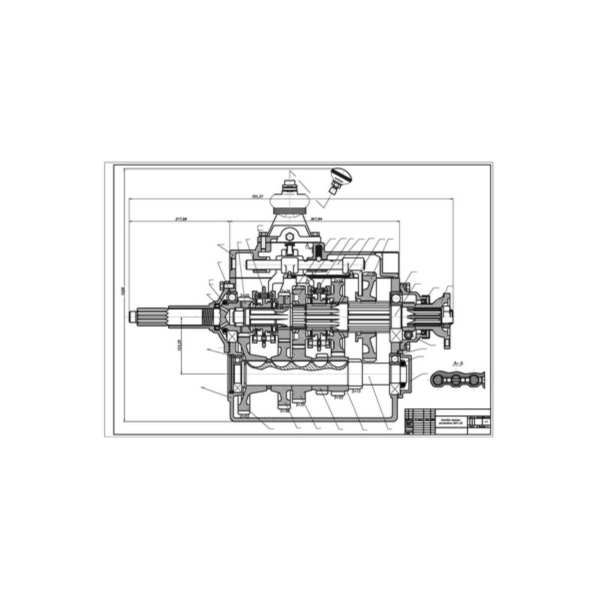 Чертеж коробки передач автомобиля ЗИЛ-130
