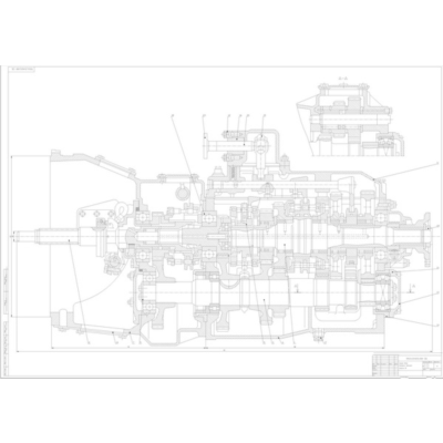 Чертеж коробки передач автомобиля КАМАЗ-55111