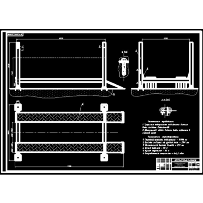 Чертёж  четырёхстоечного подъемника  MAHA Trucklift 10