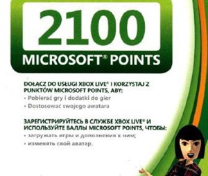 Xbox Live - 2100 MS Points (EUR,RUS) - Скан