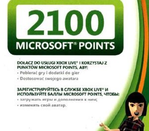 Обложка Xbox Live - 2100 MS Points (EUR,RUS) - Скан