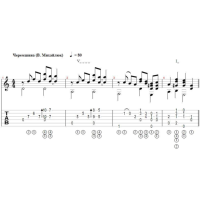 Черемшина (В. Михайлюк) - переложение для гитары