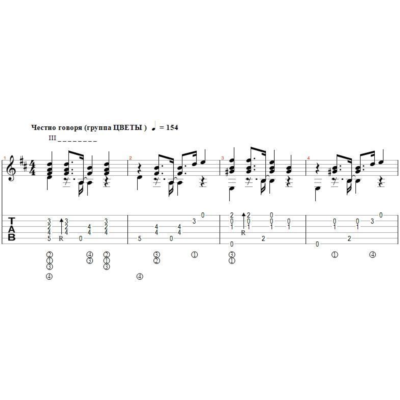 Честно говоря (ЦВЕТЫ) - переложение для гитары