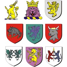 Medieval coat of arms (400 clipart images)