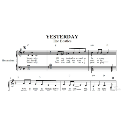 beatles yesterday (ноты для аккордеона, баяна)