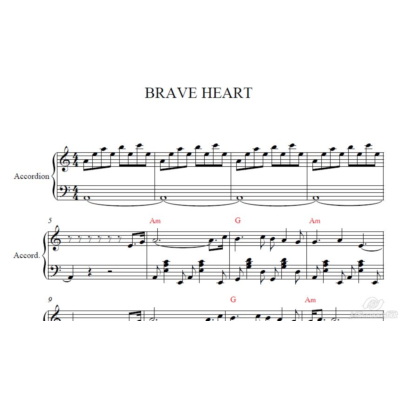 The BRAVE HEART(к/ф Храброе сердце)ноты аккордеон/баян