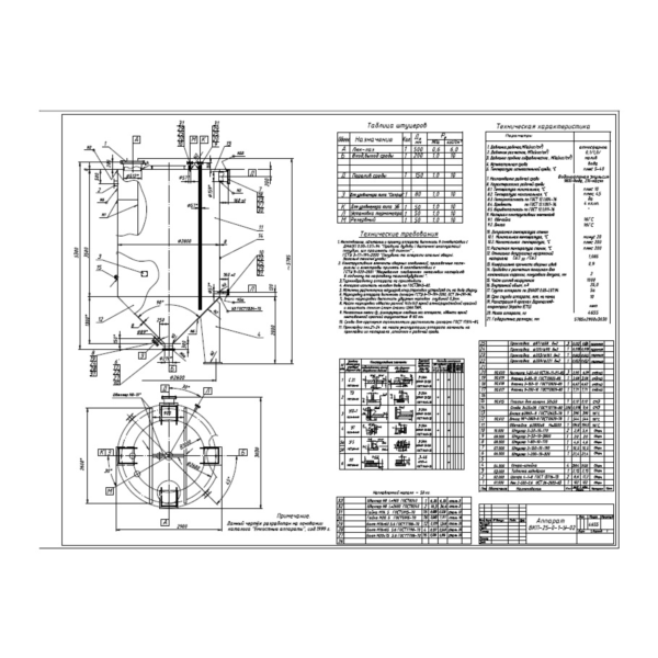 Чертеж емкости ВКП-25-0-1-У-02 формат DWG