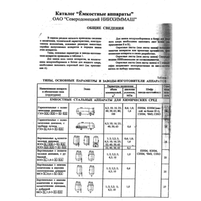 Каталог НИИХИММАШ: "Емкостные аппараты"