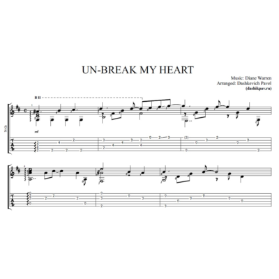 Unbreak My Heart (Toni Braxton)-ноты и табы для гитары