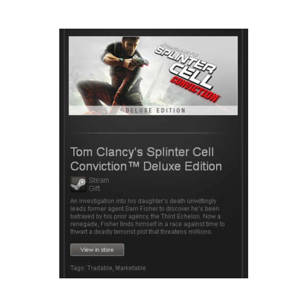 Tom Clancy´s Splinter Cell Conviction Deluxe STEAM Gift