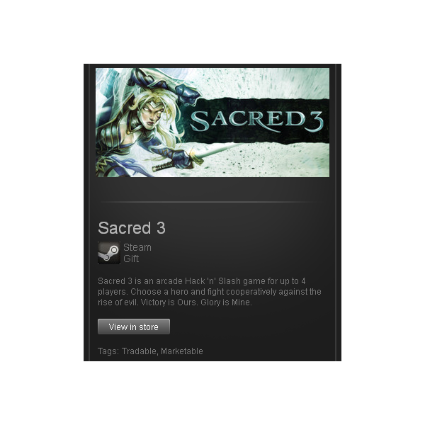 Sacred 3 — STEAM Gift — Region Free / ROW / GLOBAL
