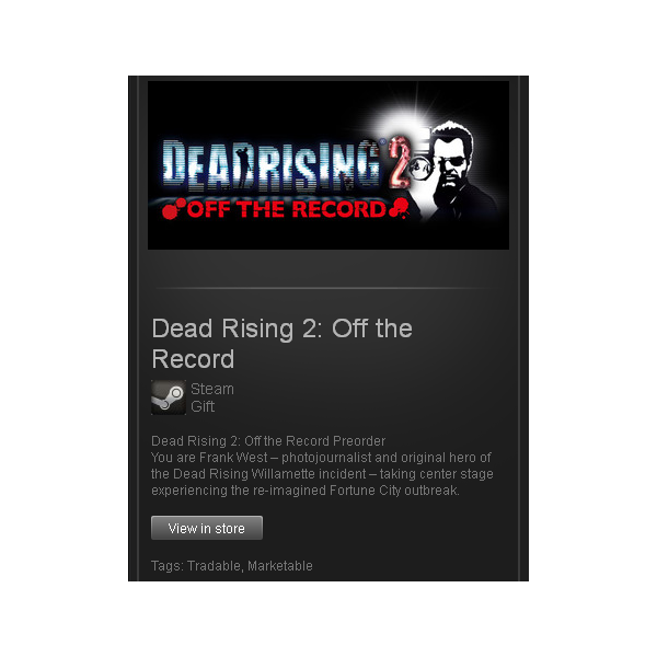 Dead Rising 2 Off the Record — STEAM Gift — Region Free