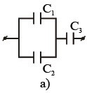 Три конденсатора с емкостями с1 1мкф с2 1мкф с3 2мкф соединены по схеме изображенной