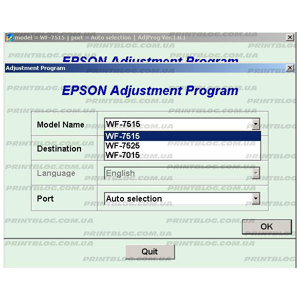 Adjustment program Epson WF-7515, WF-7015, WF-7525