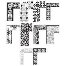10 black-and-white vector frames for text