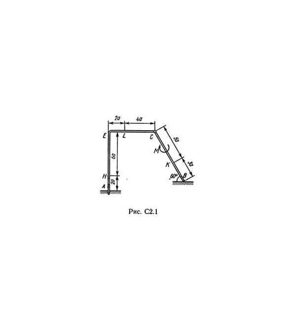 Решение С2-11 (Рисунок С2.1 условие 1 С.М. Тарг 1989 г)