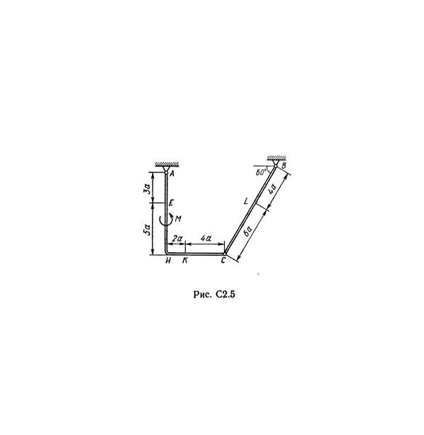 Решение С2-54 (Рисунок С2.5 условие 4 С.М. Тарг 1989 г)