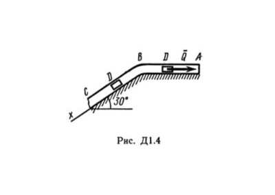 Решение Д1-44 (Рисунок Д1.4 условие 4 С.М. Тарг 1989 г)
