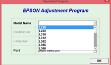 Adjustment program Epson L132, L222, L312, L362, L366