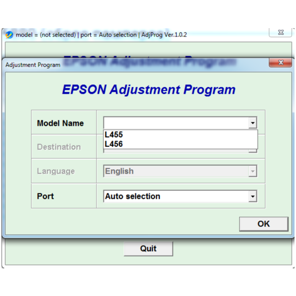 Adjustment program Epson L455, L456