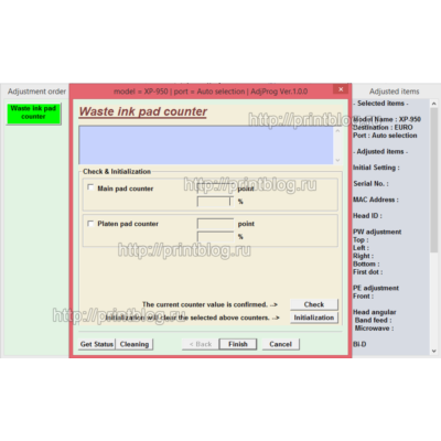 Adjustment program XP-510, XP-610, XP-615, XP-710