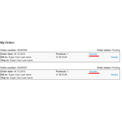 Повторный заказ для Joomshopping