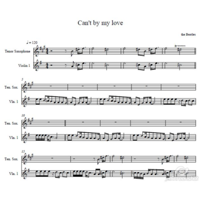 Сan´t by my love THE BEATLES  ноты для скрипки и тенора