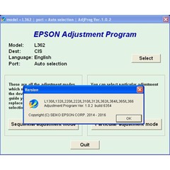 Epson L132, L222, L312, L362, L366 Adjustment Program