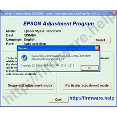 Epson SX535WD, BX535WD Adjustment Program