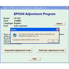 XP225, XP322, XP323, XP422, XP423 Adjustment Program