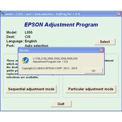 Epson L110, L210, L355, L550. L555 Adjustment Program