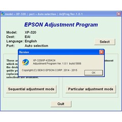 Epson XP320, XP420, XP424 Adjustment Program