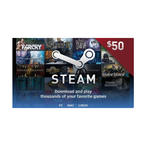 Steam Wallet Gift Card $50 USD