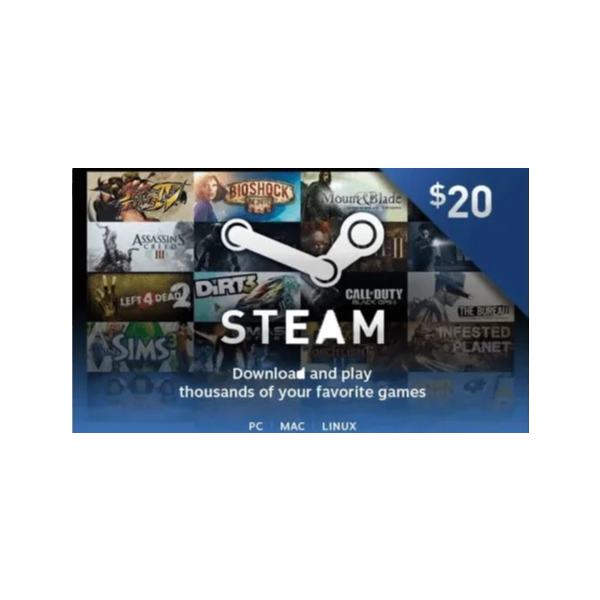 Steam Wallet Gift Card $20 USD
