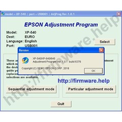 Epson XP540, XP640, XP645 Adjustment Program