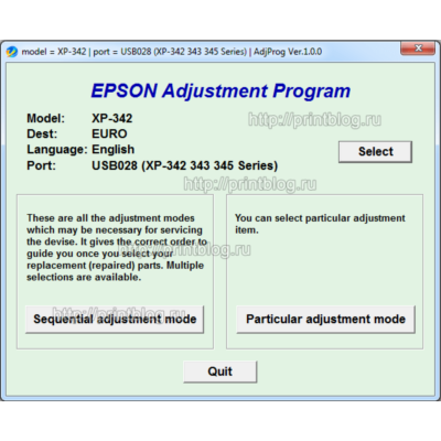 Adjustment program Epson XP-342 (XP-340) сброс памперса