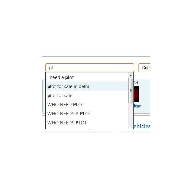 Osclass Ajax suggestion search