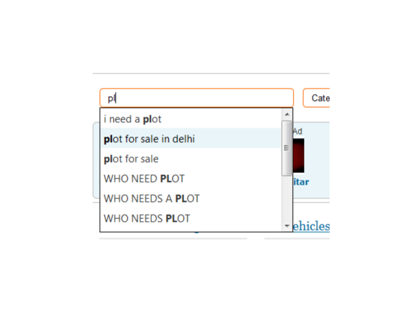 Osclass Ajax suggestion search