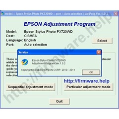 Epson PX720WD Adjustment Program