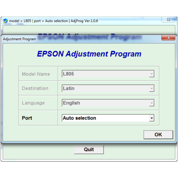 Adjustment program Epson L805 (Latin)
