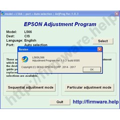 Epson L565, L566 Adjustment Program