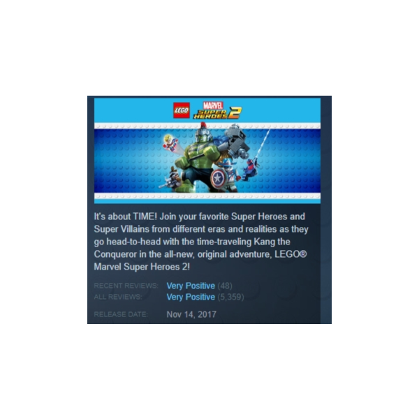LEGO Marvel Super Heroes 2 STEAM KEY REGION GLOBAL+РОССИЯ ЛИЦЕНЗИЯ