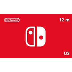 Подарочная карта Nintendo Switch Online 12 мес. US-рег.