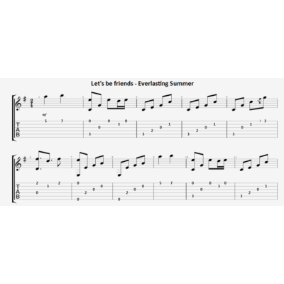 Let´s be friends (Бесконечное лето) - гитара ноты+табы