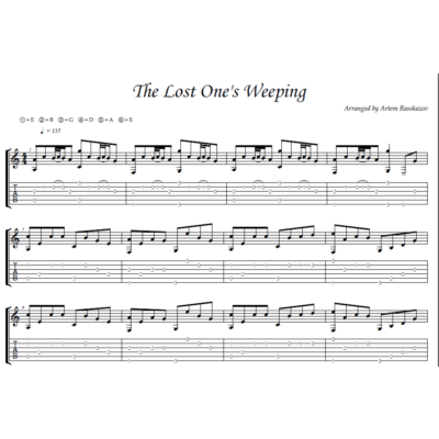 The Lost One´s Weeping - фингерстайл гитара + табы
